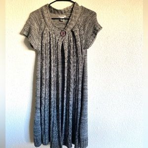 Long Dress Overall Short Sleeve Cardigan